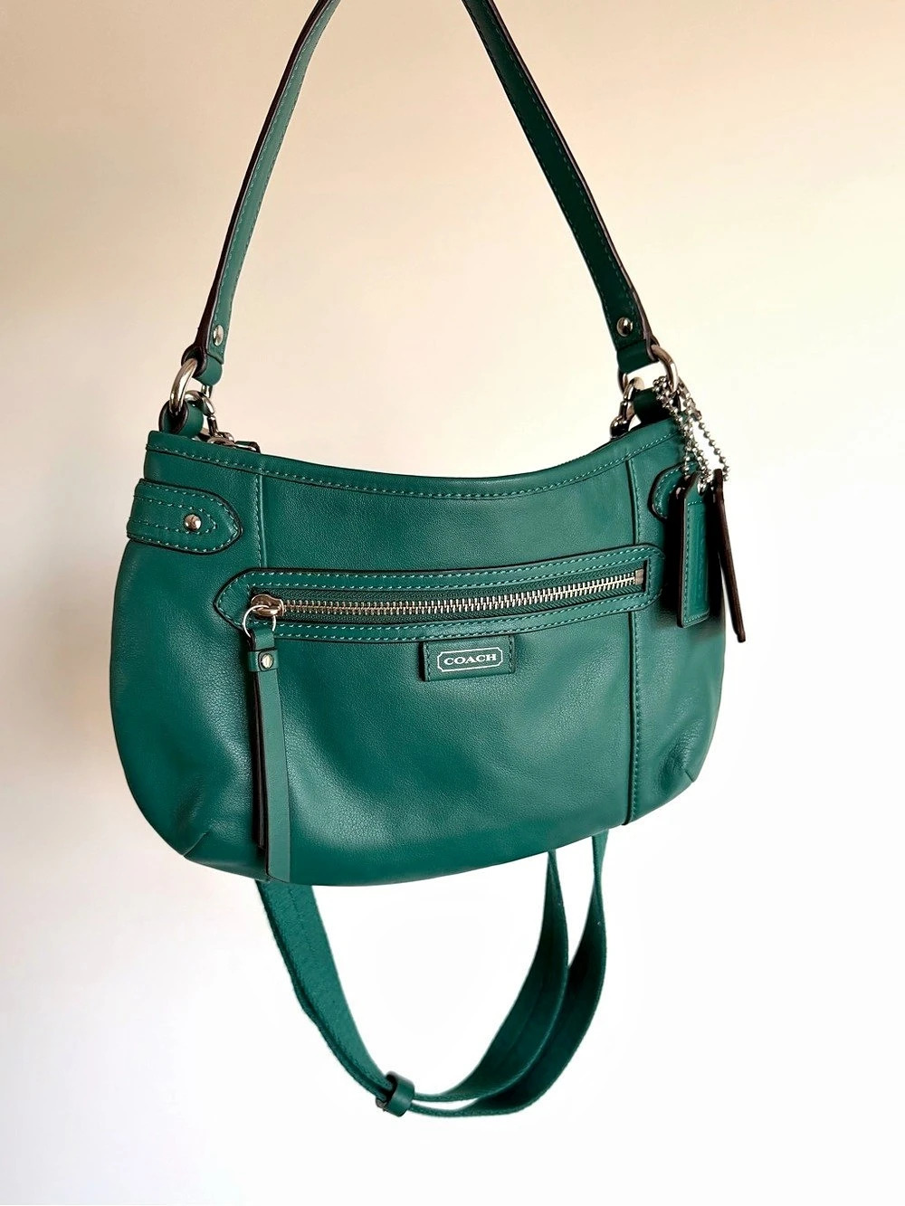 NEW Vintage Y2K Coach Teal Leather Daisy Convertible Hobo Crossbody Bag F23978